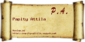 Papity Attila névjegykártya